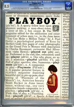 PLAYBOY v8 #6 (1961) CGC VF+ 8.5 WHT Pgs ANN RICHARDS