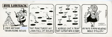 ED NOFZIGER -SIR LIM'RICK DAILY ART 08-23-67 MOLE HOLES