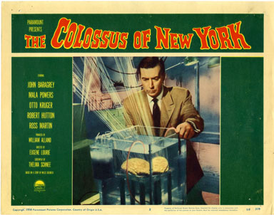 COLOSSUS OF NEW YORK (1958) - LOBBY CARD #2 MARLA POWERS