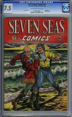 SEVEN SEAS COMICS #2 (1946) CGC VF- 7.5 OWW Pgs TITANIC
