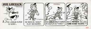 ED NOFZIGER -SIR LIM'RICK DAILY ART 09-04-67 LIL LEAGUE