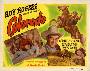 COLORADO (R-1949) TITLE LOBBY CARD / ROY ROGERS / GABBY HAYES