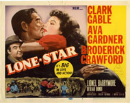 LONE STAR (1951) - LOBBY CARD SET OF 8 / CLARK GABLE