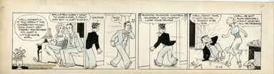 CHIC YOUNG - BLONDIE DAILY STRIP ORIG ART 3-12-31 FRESH