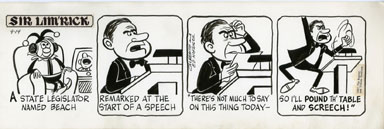 ED NOFZIGER -SIR LIM'RICK DAILY ART 09-14-67 NIXON GAG