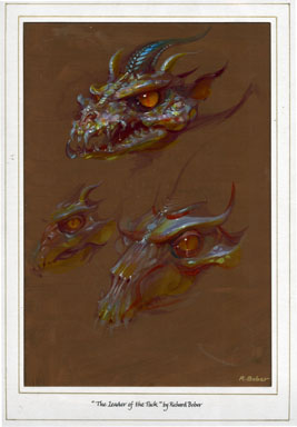 RICHARD BOBER - DRAGON FALL COVER PRELIM PAINTED ART