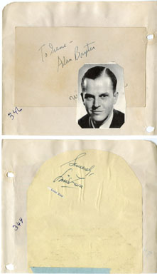 ALAN BAXTER / LOUIS ZARA (ANS) SIGNED AUTOGRAPH BOOK PG
