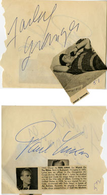 FARLEY GRANGER / PAUL LUKAS - SIGNED AUTOGRAPH BOOK PG