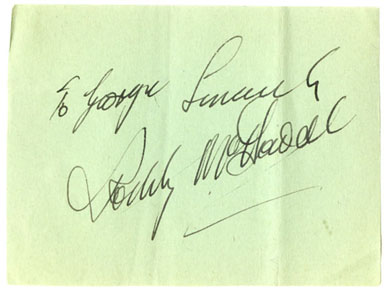 RODDY McDOWALL -SIGNED SHEET 4" x 3" PLANET OF THE APES
