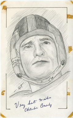 CHARLIE CONERLY - SIGNED PENCIL SKETCH ORIG ART J RAITT