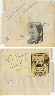 EDGAR BUCHANAN/POWERS GOURAUD - SIGNED AUTOGRAPH BK PG