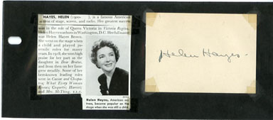 HELEN HAYES - VINTAGE AUTOGRAPH 1940s VICTORIA REGINA