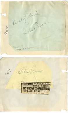 LES BROWN / CHRIS CROSS - SIGNED AUTOGRAPH BOOK PAGE