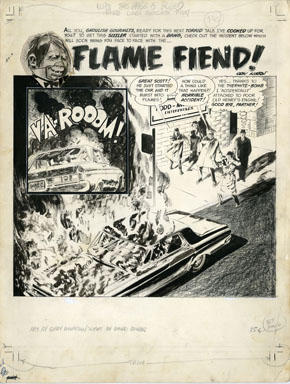 GRAY MORROW - EERIE #2 TITLE SPLASH PAGE ORIG ART 1966