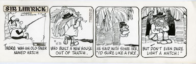 ED NOFZIGER -SIR LIM'RICK DAILY ART 09-27-67 THATCH HUT