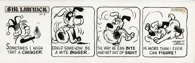 ED NOFZIGER -SIR LIM'RICK DAILY ART 10-03-67 CHIGGER DOG