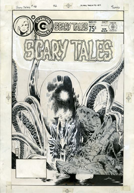 PRODUCTION ART COVER FOR SCARY TALES #46 (1984) SUTTON