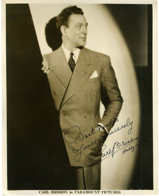 CARL BRISSON - SIGNED VINTAGE PORTRAIT PHOTO (1934)