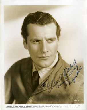PHILIP HUSTON - SIGNED VINTAGE PORTRAIT RKO STUDIO PHOTOGRAPH