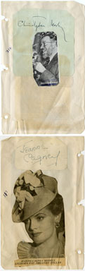 JEANNE CAGNEY/CHRISTOPHER MORLEY - SIGNED AUTO BOOK PAGE