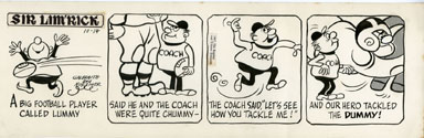 ED NOFZIGER -SIR LIM'RICK DAILY ART 10-14-67 FOOTBALL