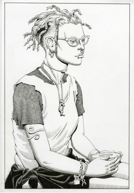 GUY COLWELL - WOMAN WITH MELON ILLO ORIGINAL ART 2008