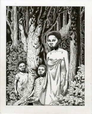 GUY COLWELL - ZOMBA BERRIES ILLUSTRATION ORIG ART 1994