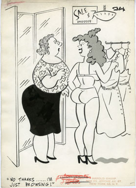HAROLD SHARP - POPULAR JOKES GAG '61 ORIG ART UNDERWEAR