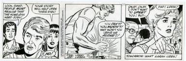 LARRY LIEBER -SPIDER-MAN DAILY ORIG ART 9-23-89 MARY JANE / PETER 