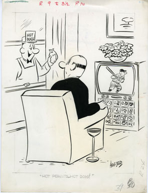 Norman HOIFJELD - SNAPPY MAGAZINE GAG ORIG ART 1964 BASEBALL