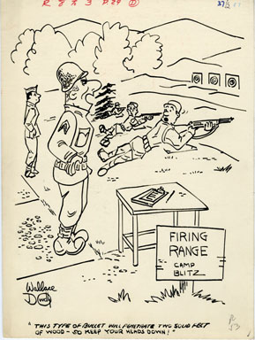 WALLACE DOWDY - LAUGH IT OFF GAG 1961 ORIG ART ARMY SGT