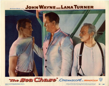 SEA CHASE (1955) LOBBY CARD #4 JOHN WAYNE / LANA TURNER