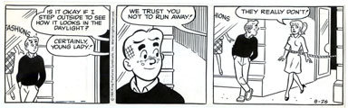 ARCHIE DAILY STRIP ORIGINAL ART 8-26-85 STEP OUTSIDE