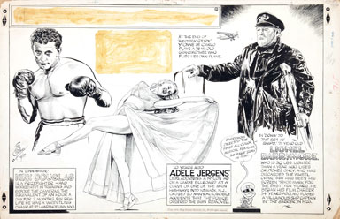 FEG MURRAY -SEEIN STARS SUNDAY ORIG ART 4-17-49 KIRK DOUGLAS