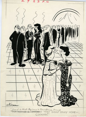 NORMAN - GEE-WHIZ MAGAZINE GAG 1957 ORIG ART - AFFAIRS