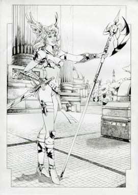RALY - FEMALE FANTASY WARRIOR ORIGINAL ART (2001)