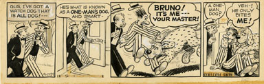 AL SMITH - MUTT & JEFF DAILY ORIG ART 9-17-59  BIG DOG