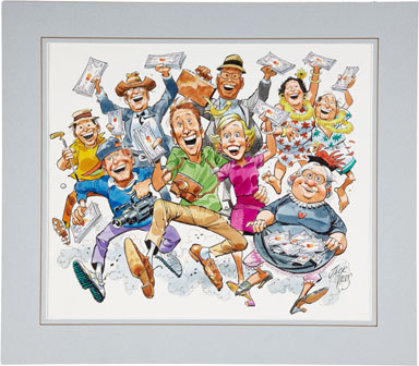 JACK DAVIS - TRAVELER'S CHECKS PAINTED ILLO ORIG ART