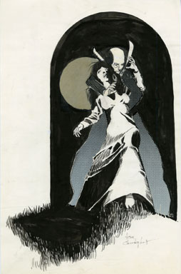 TOM CHRISTOPHER - VAMPIRE FANZINE ILLO ORIG ART 1970s