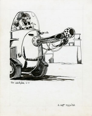 TOM CHRISTOPHER -WAR MACHINE FANZINE ILLO ORIG ART 1970