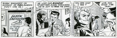 LARRY LIEBER -SPIDER-MAN DAILY ORIG ART 6-30-93 J JONAH JAMESON