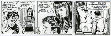 LARRY LIEBER -SPIDER-MAN DAILY ORIG ART 7-6-93 MARY JANE