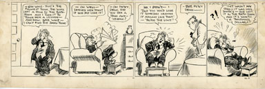 C.A. VOIGHT - PETEY DINK DAILY STRIP ORIG ART BATH RING