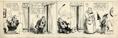 C.A. VOIGHT - PETEY DINK DAILY STRIP ORIG ART SMOKING