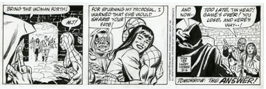 LARRY LIEBER -SPIDER-MAN DAILY ORIG ART 3-6-92 DR DOOM