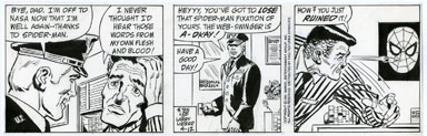 LARRY LIEBER -SPIDER-MAN DAILY ORIG ART 4-12-91 J JONAH JAMESON