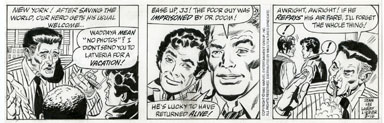 LARRY LIEBER -SPIDER-MAN DAILY ORIG ART 3-16-92 J JONAH JAMESON