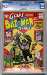 BATMAN ANNUAL #3 (1962) CGC NM- 9.2 OW Pgs JOKER / GORILLA