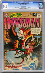 BRAVE & THE BOLD #43 CGC FN+ 6.5 OW HAWKMAN ORIGIN 1962