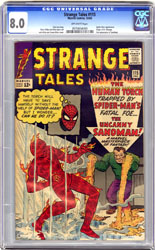 STRANGE TALES #115 CGC VF 8.0 OW Pgs DR STRANGE ORIGIN 1963